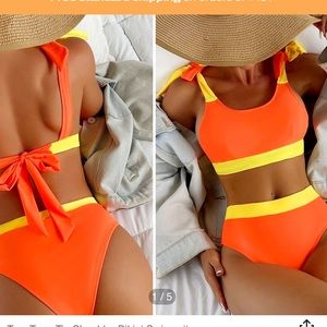 Two piece high waisted swim, shein, never worn, size medium